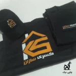 چاپ کلاه لبه دار و تیشرت مشکی کسری سازان 2